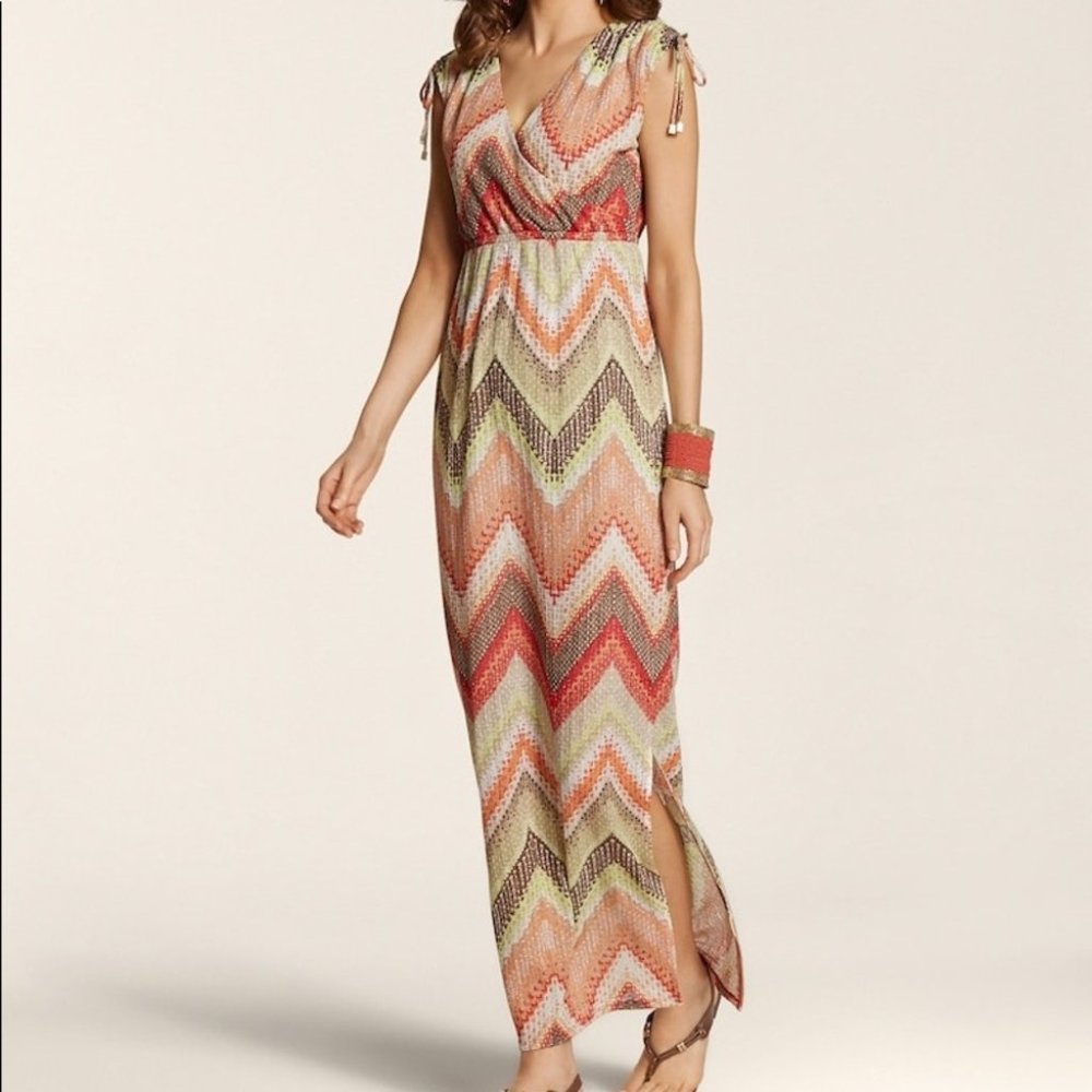 {Chico’s} Textured Chevron Tessa Dress